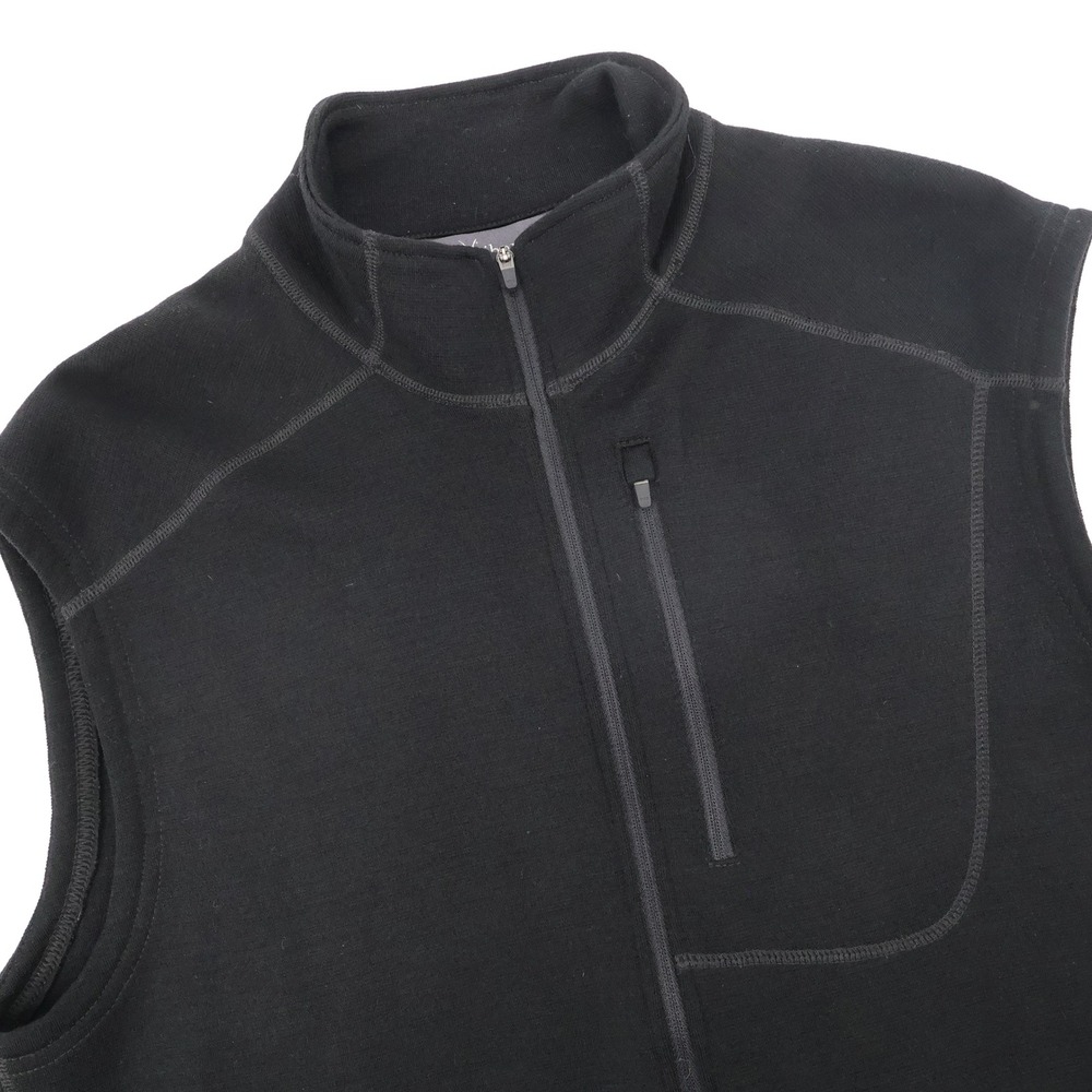 Ibex Shak Vest,  100% Merino Wool Full Zip Black Mens Large
